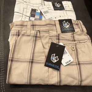 Boys Burnside Plaid Shorts NWT 8